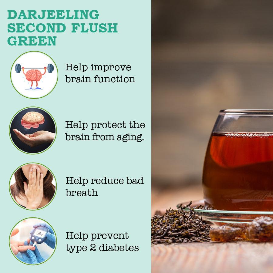 iorganic Darjeeling Second Flush Green Tea, Digestive Aid Tea, Immune Support Tea, Mood Enhancement Tea, Skin Health Tea