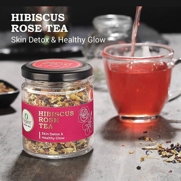 Hibiscus Rose Herbal Tea | For Skin Detox | Caffeine Free (40 Cups)