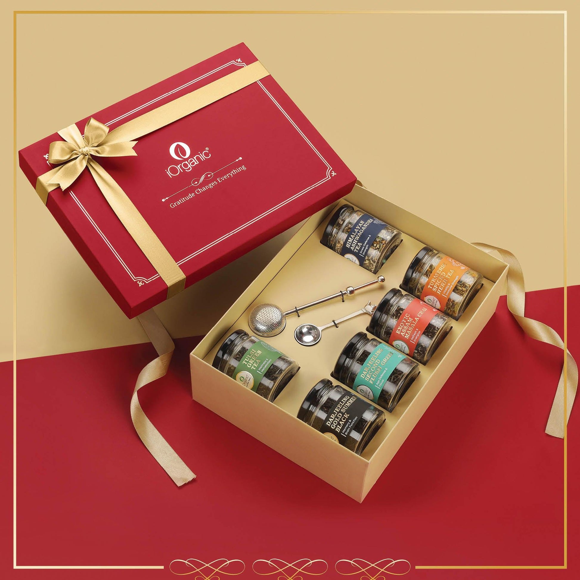 iorganic London Tea Room / Assortment of 8 Products / Organic Wellness Teas & Teaware, diwali gifting, festive gifting, wedding gifting, corporate gifting