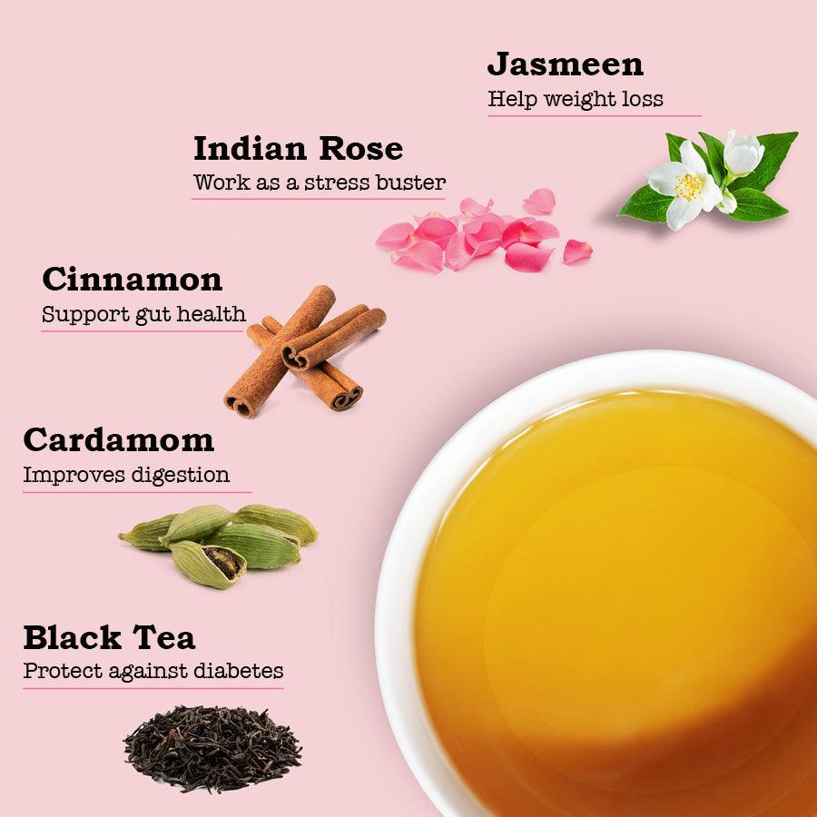 iorganic Rose Jasmine Cinnamon Tea, Stress Reduction Tea, Improved Sleep Tea, Immune Support Tea, Antioxidant Boost Tea