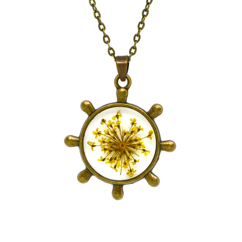 FLO's Saffron Stars Real Dried Flower Necklace