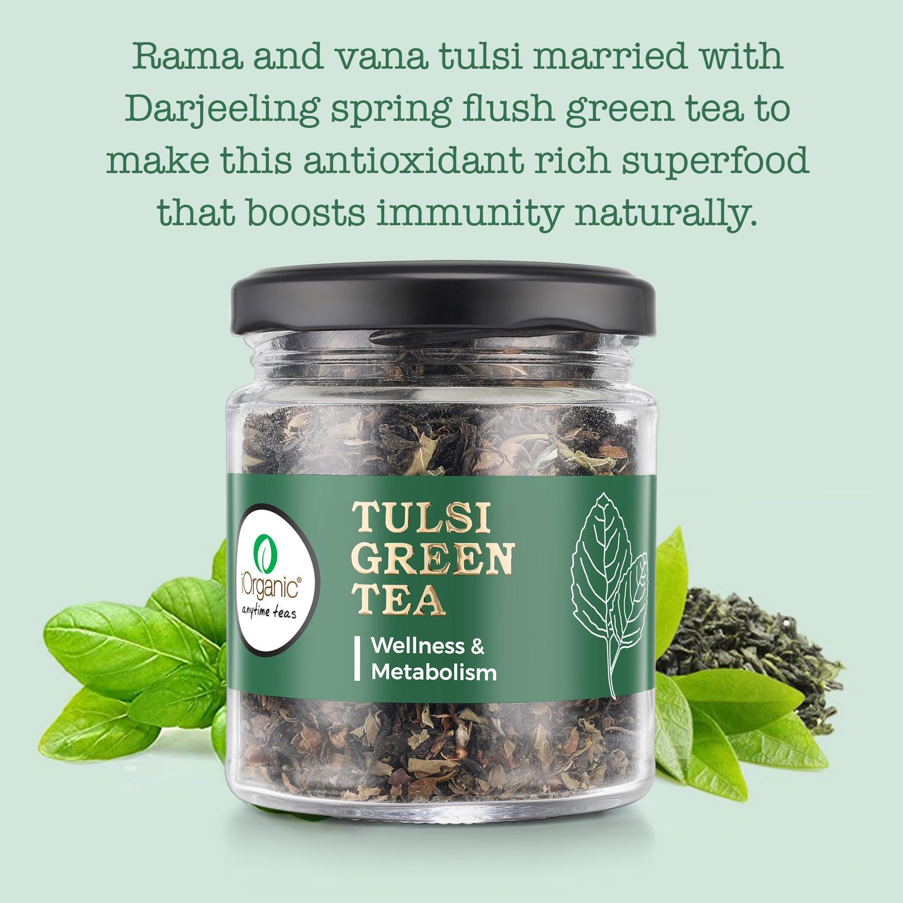 iorganic Tulsi Green Tea | Yoga Blend â€“ For Wellness & Metabolism, Stress Reduction Tea, Improved Sleep Tea, Immune Support Tea, Antioxidant Boost Tea