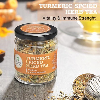 Turmeric Spiced Herbal Tea | For Immunity Boost | Caffeine Free (50 Cups)