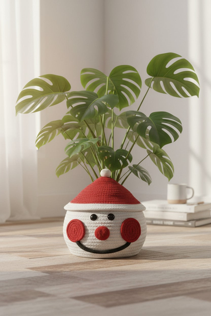 Cheerful Snowman-Themed Storage Basket