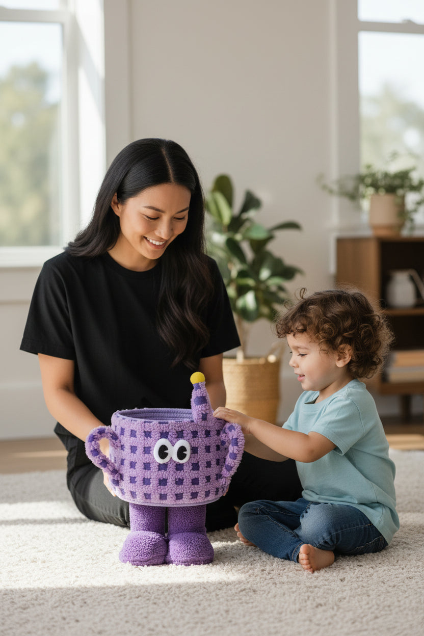 Peek-a-Boo Footed Crochet Basket