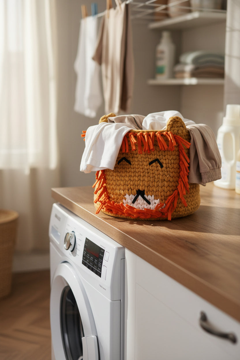 Lion Crochet Storage Basket
