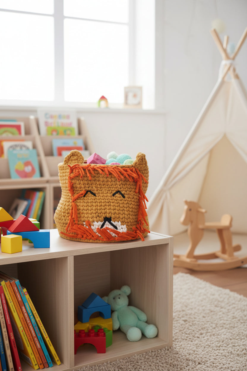 Lion Crochet Storage Basket